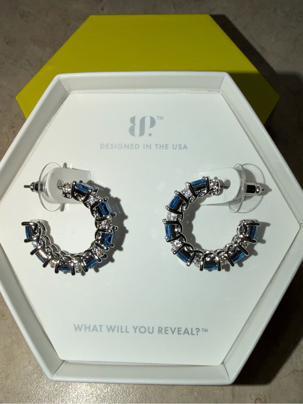 BP RETRO earrings-Luck Be A Lady Aqua Blue Spinel on Rhodium RBP8512